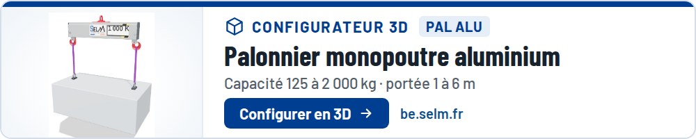 Configurateur 3D : Palonnier monopoutre aluminium PAL ALU