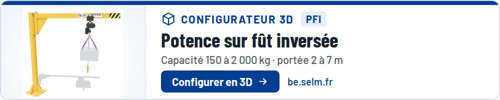 Configurateur 3D : Potence sur fût inversée PFI