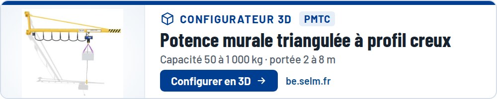 Configurateur 3D : Potence murale triangulée à profil creux PMTC