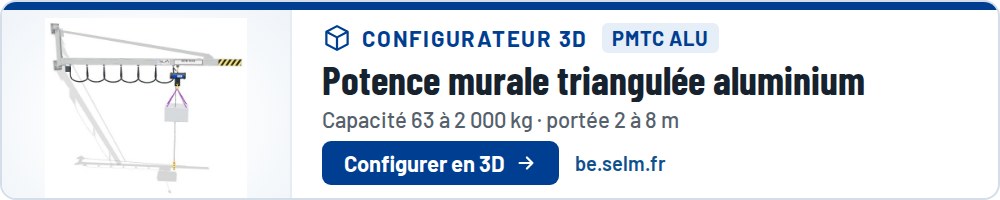 Configurateur 3D : Potence murale triangulée aluminium PMTC ALU